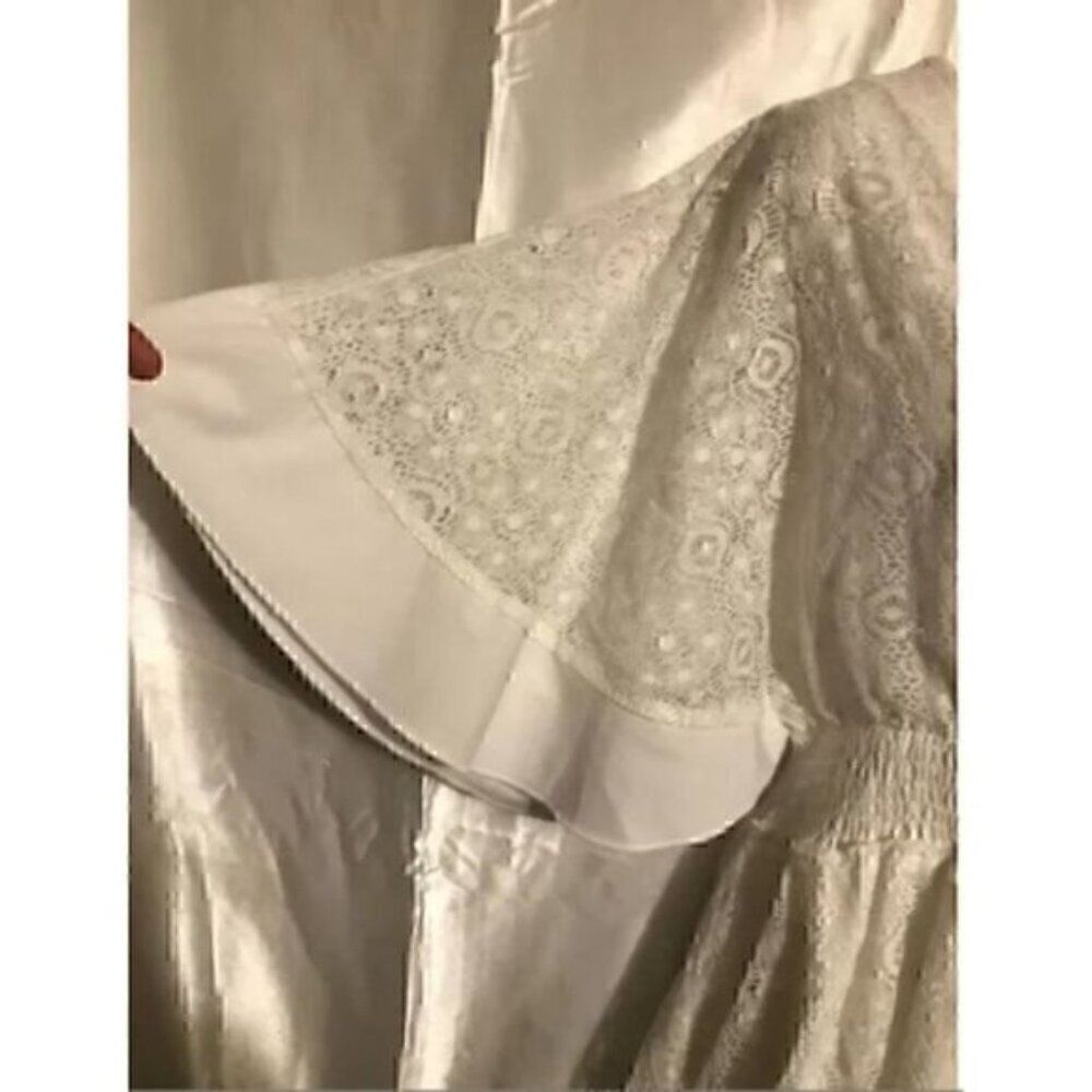 Casual Lace Patchwork Batwing Sleeve V Neck Fashion Summer Loose Dress L - Picture 6 of 8